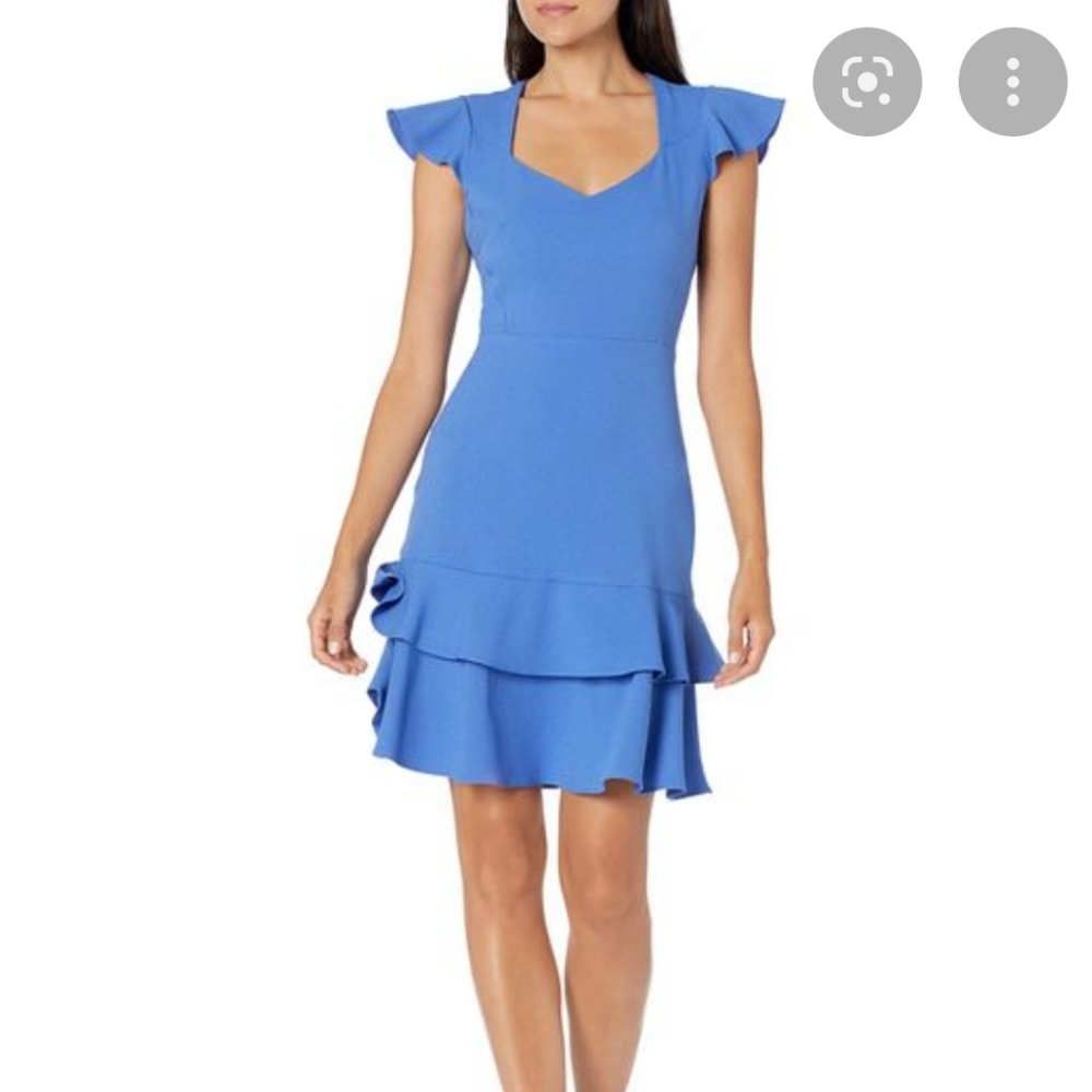 Nine West Women's Sleeveless V-Neck Drop-Waist Dress with Pleated Skirt. Size 14